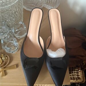 Elegant Black Women's Mules 12.5